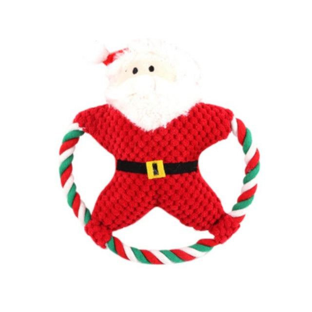 Pet Toy Christmas Style Interactive Bite-resistant Dog Chew Toy Squeaky Funny Exercise Toy Interactive TOY n