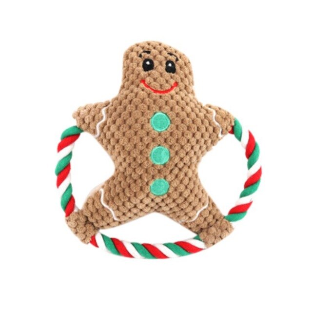 Pet Toy Christmas Style Interactive Bite-resistant Dog Chew Toy Squeaky Funny Exercise Toy Interactive TOY n