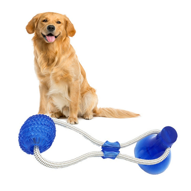 Dog Ropes Toy Pet Supplies Self-Playing Rubber Ball Toy with Suction Cup Interactive Molar Chew Toy Teeth Cleaning Tool for Dogs