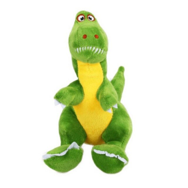 Interactive Squeaky Pet Toy Chew Doll Dog Bite-resistant Chew Toy Cute Cartoon Plush Dinosaur Toy Playing Exercise Toy n