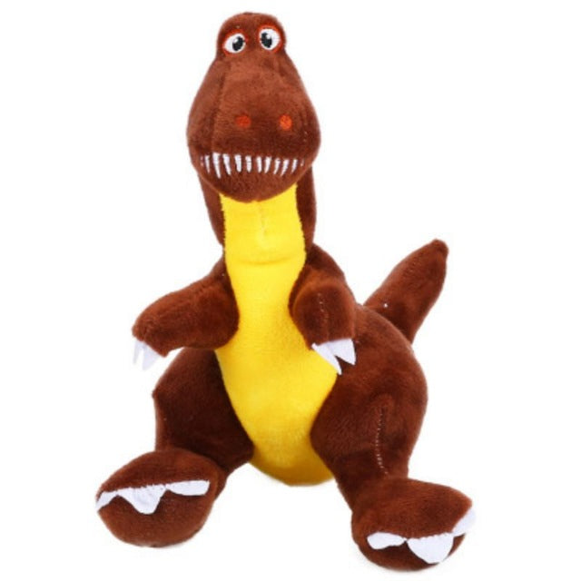 Interactive Squeaky Pet Toy Chew Doll Dog Bite-resistant Chew Toy Cute Cartoon Plush Dinosaur Toy Playing Exercise Toy n