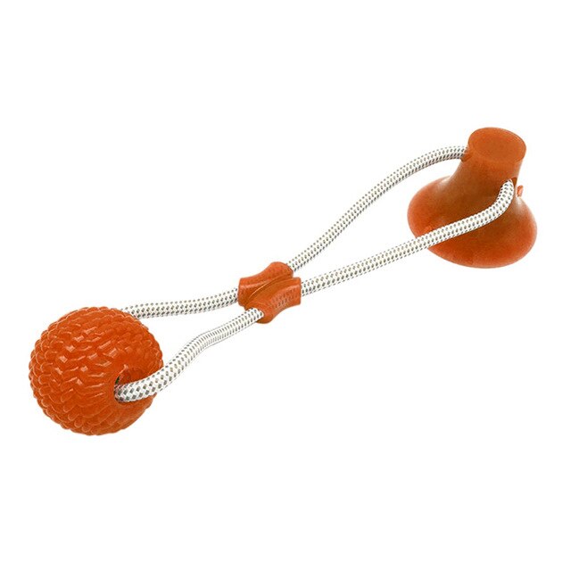 Pet Dog Rubber Ball Training Toy Chew Play Fetch Bite Toy With Suction Cup Dog Molar Chew Toy Self Interactive Toy