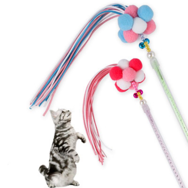 Interactive Playing Toy For Cats Funny Fishing Rod Pet Toy Tease On Cats Tassel funny cat stick