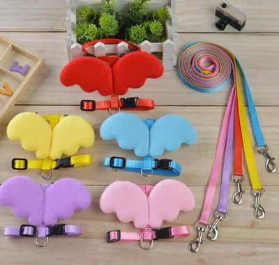 100 pcs/lot Nice Pet Dog Harness & Lead Puppy Cat Adjustable Strap Lead Girl Angel Bow Wings