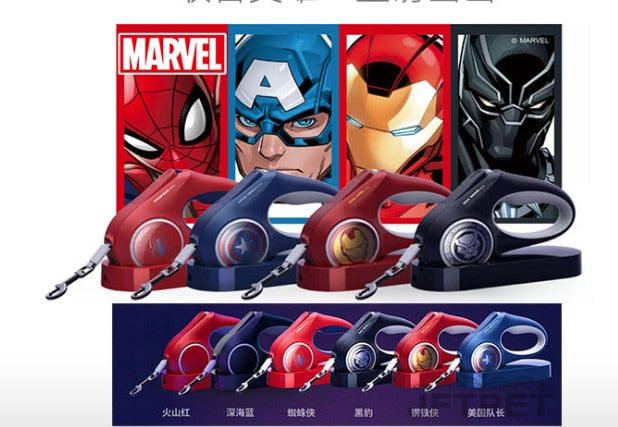 The New Marvel Streamer Leash Automatic expansion Leashes Marvel Walking the dog rope pet dog leash Pet supplies