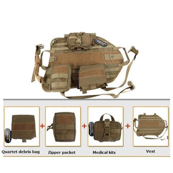 2017 Outdoor Protection Army Tactical Dog Vests Military Dog Clothes Load Bearing Harness SWAT Dog Training rescue Molle Vest