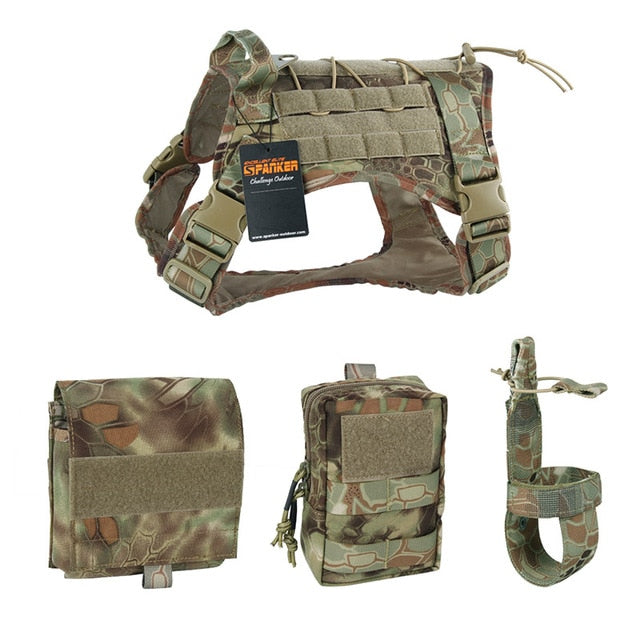 EXCELLENT ELITE SPANKER Tactical Battle Dog Clothes Suit Military Outdoor Training Molle Vest Harness Pets Hunting Accessories