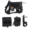 EXCELLENT ELITE SPANKER Tactical Pet Dog Clothes Suit Outdoor Training Molle Dog Vest Harness with 2 pouches and Kettle bag