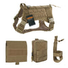 EXCELLENT ELITE SPANKER Tactical Pet Dog Clothes Suit Outdoor Training Molle Dog Vest Harness with 2 pouches and Kettle bag