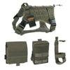 EXCELLENT ELITE SPANKER Tactical Pet Dog Clothes Suit Outdoor Training Molle Dog Vest Harness with 2 pouches and Kettle bag