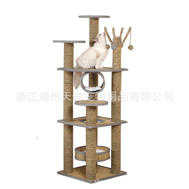 Larger dog cat climbing sisal frame pet jumping scratching tree cat dog scratching toys pet interesting toys