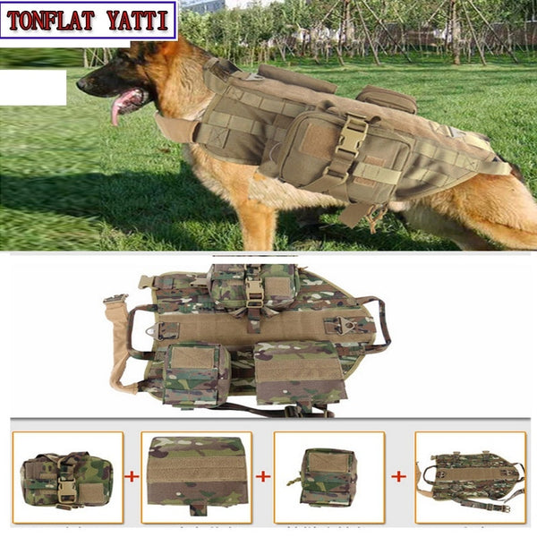 2017 Outdoor Protection Army Tactical Dog Vests Military Dog Clothes Load Bearing Harness SWAT Dog Training rescue Molle Vest