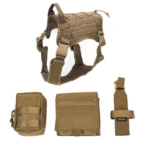 Large Big Dog Harness for Dobermann German Shepherd Dog Combat Tactical Vest Harness Set Ourdoor Sports Pet Products