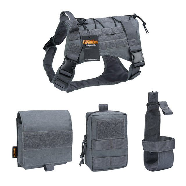 EXCELLENT ELITE SPANKER Tactical Battle Dog Clothes Suit Military Outdoor Training Molle Vest Harness Pets Hunting Accessories