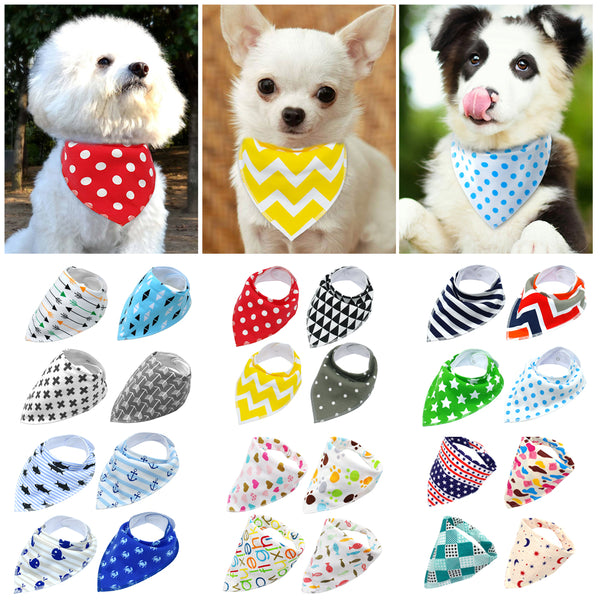 40pcs Dog Bandana Collars Dogs Pets Accessories Grooming Pet Puppy Scarf Cotton Bandanas For Small Medium Large Dogs Chihuahua