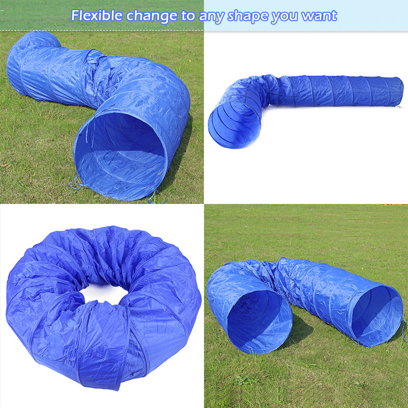 Large 5M Dog Tunnels for Large Big Dog Long Play Toys Foldable Blue Train Funny Cat Big Dog Tunnel Steel Frame Outdoor Exercises