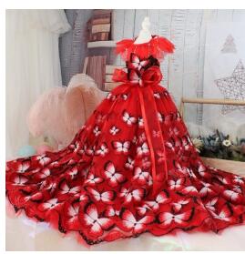 OnnPnnQ Pet Dog Dress Long Tail Wedding Dog Clothes Princess Tutu Dress For Small Medium Dogs Flower Printed Skirt Chihuahua