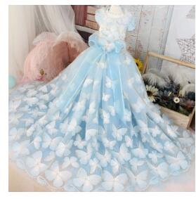 OnnPnnQ Pet Dog Dress Long Tail Wedding Dog Clothes Princess Tutu Dress For Small Medium Dogs Flower Printed Skirt Chihuahua