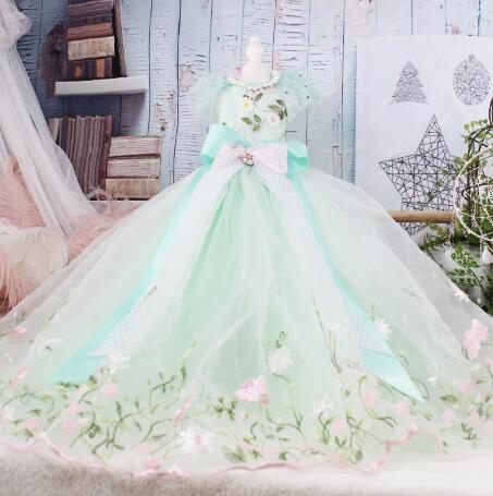 OnnPnnQ Dog Dress Gorgeous Embroidered Tutu Dresses Handmade Pet Luxury Trailing Wedding Skirt Bow Dog Clothes Chihuahua Poodle