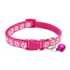 Pet Collar Dog Cat Pet Accessories Footprint Safety Adjustable Nylon Leash Collars With Bell Pet Accessories
