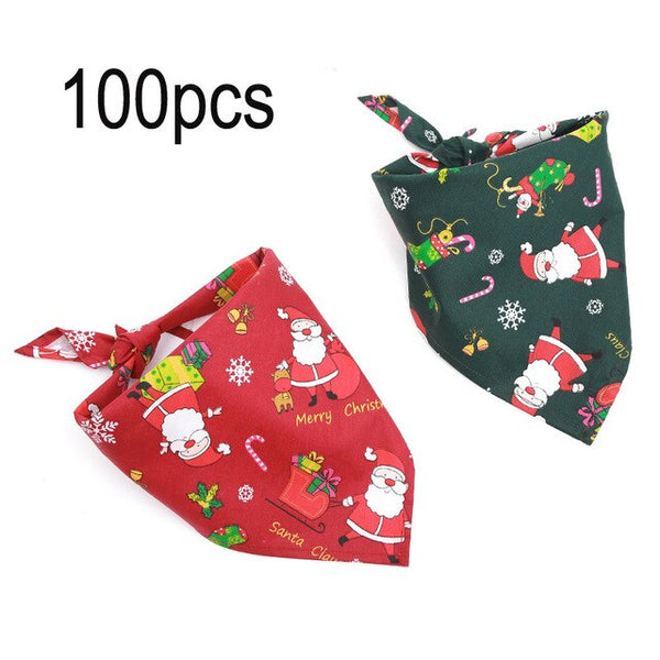 100Pcs/Pack Dog Scarf Reversible Triangular Bibs Cotton Dog Scarf Accessories for Large Dogs Cats Pets Animals