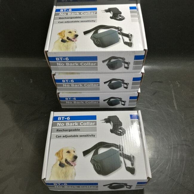 BT6 echargeable Bark Control BT-6 Shock Dog Training Collar Pet Chain Rope Ring Collar free shipping 4pcs/Lot