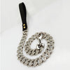 Metal Stainless Steel Pet Chain Dog Leash  Steel Chain Martingale High-end custom Show Leather Handle Bully dogs Doberman