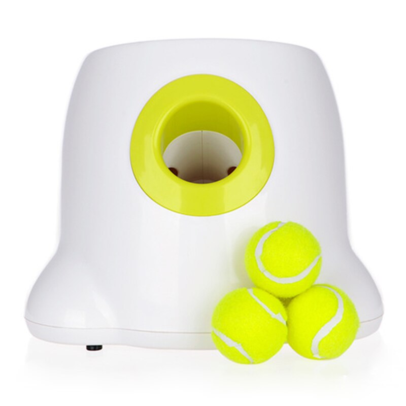 CHFL Dog Pet Toys Tennis Launcher Automatic Throwing Machine Pet Ball Throw Device Section Emission With 3 Balls Us Plug