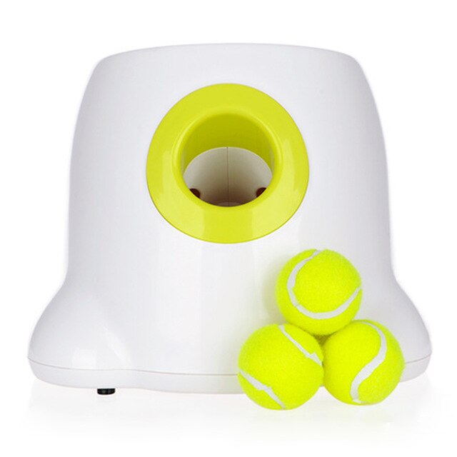 CHFL Dog Pet Toys Tennis Launcher Automatic Throwing Machine Pet Ball Throw Device Section Emission With 3 Balls Us Plug