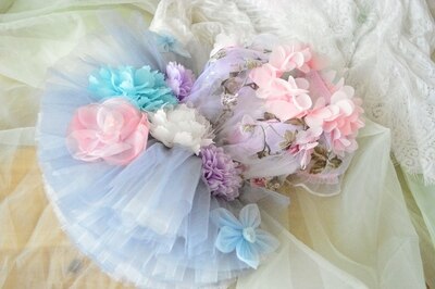 Pet Dog Dress Handmade Embroidery Flower Puppy Clothes Lace Princess Tutu Wedding Dresses For Small Dogs Skirt Chihuahua Poodle