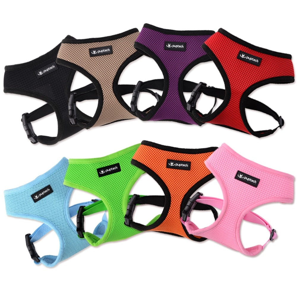 New 10PC Pet Vest Soft Breathable Mesh with Nylon Leash Dog Harness for Small Large Dog Cat Chest Strap Leash